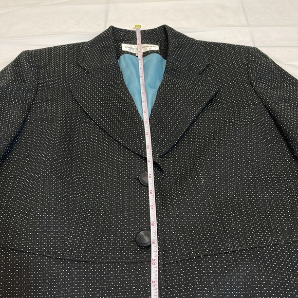 Jones New York Suit black with small dots of turquoise size 12 - Picture 12 of 13